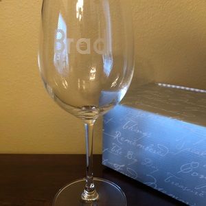 Crystal Wine Glass BY THINGS REMEMBERED Custom Etched with the name Brad